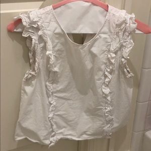 Urban outfitters white ruffled top